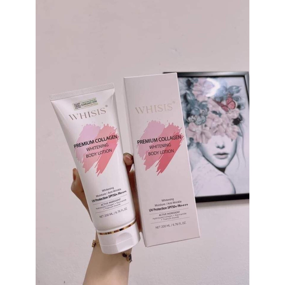 Kem Dưỡng Thể Trắng Da WHISIS Chống Nắng  Premium Collagen Whitening Body Lotion