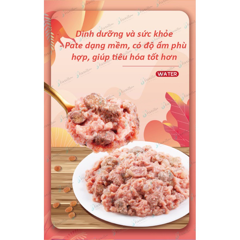 [DOG ONLY]Thức Ăn Ướt Cho Cún JFamille, Pate Sánh Mềm Mịn, Cung Cấp Dinh Dưỡng Cần Thiết. Sẵn 2 vị, gói 70gr - JF49