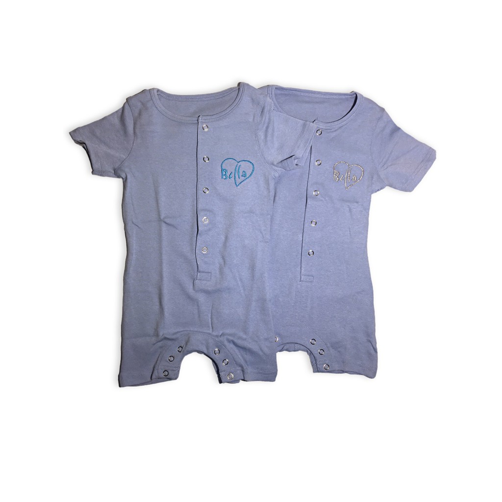 Bộ body 100% cotton màu xanh cho bé từ 6-18 tháng