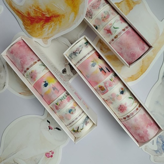 Băng dính washi tape - Set nhiều mẫu - Cẩm Phong