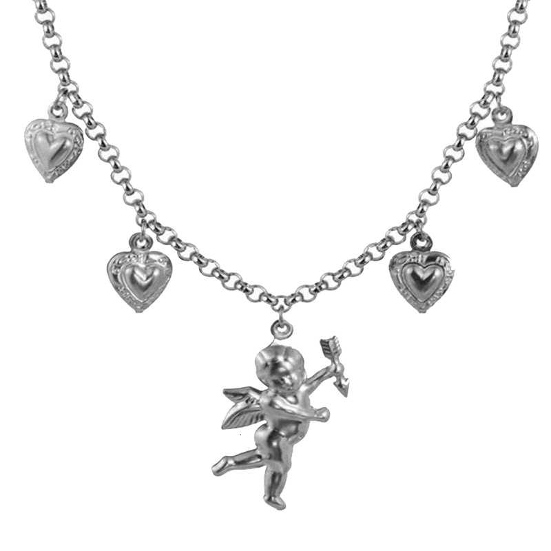 Dây chuyền trang trí hình thần tình yêu và trái tim xinh xắn cho nữ