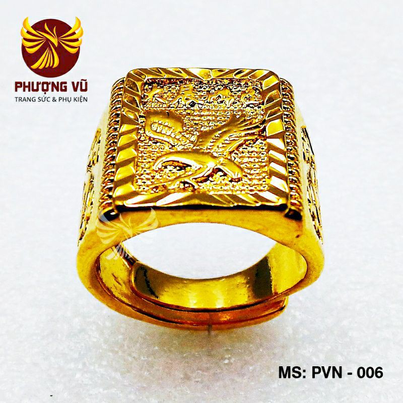 Nhẫn nam Đại bàng tung cánh - Đại triển hồng đồ mạ vàng 24k