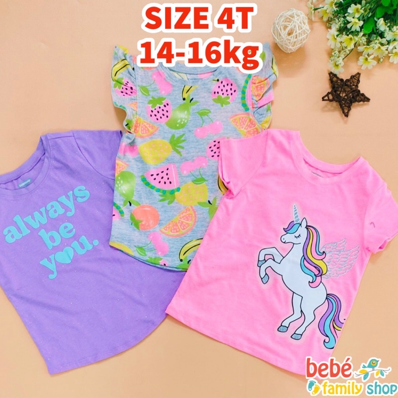 [Size 4T] Áo thun cho bé gái 13-17kg thun cotton xuất dư Garanimals - 4T AGG AGS AGP