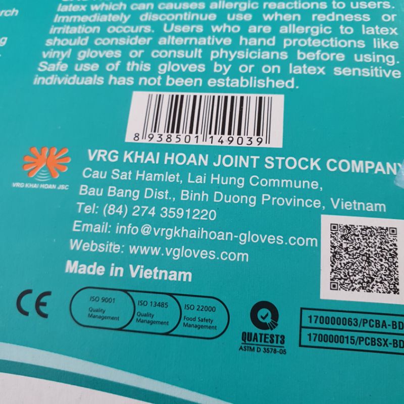 Găng tay cao su y tế Vglove đủ size - Đông Anh Pharmart