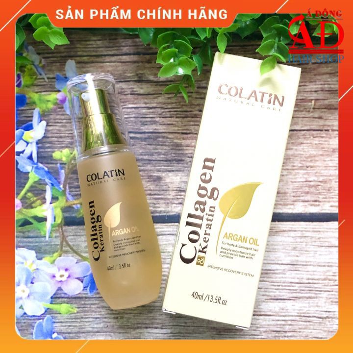 [+Tặng mũ trùm] TINH DẦU COLATIN ARGAN OIL DƯƠNG BÓNG TÓC 40ML - Chính hãng