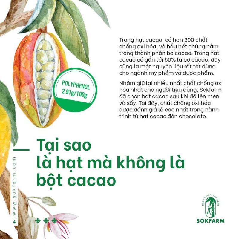Cacao mật hoa dừa sokfarm 65gr - ảnh sản phẩm 5