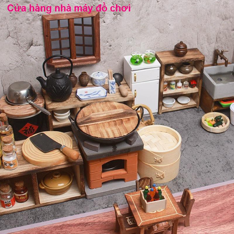 đồ chơiThức ăn nhỏ và bếp nấu nhỏ, nhà nông thôn, bộ đồ dùng chơi của người nổi tiếng mạng
