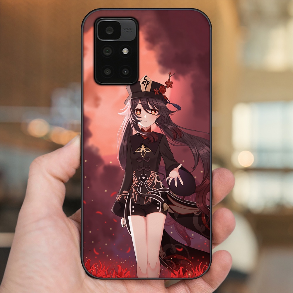 Ốp lưng Xiaomi Redmi 10 viền đen in hình Hutao Genshin Impact