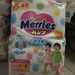Bỉm quần merries size XL 38+6