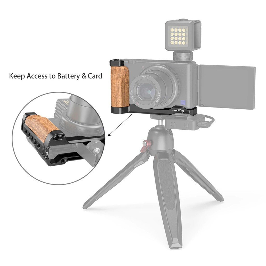 SmallRig L-Shape Wooden Grip 2936 with Cold Shoe for Sony ZV1 Camera - Hàng Chính Hãng