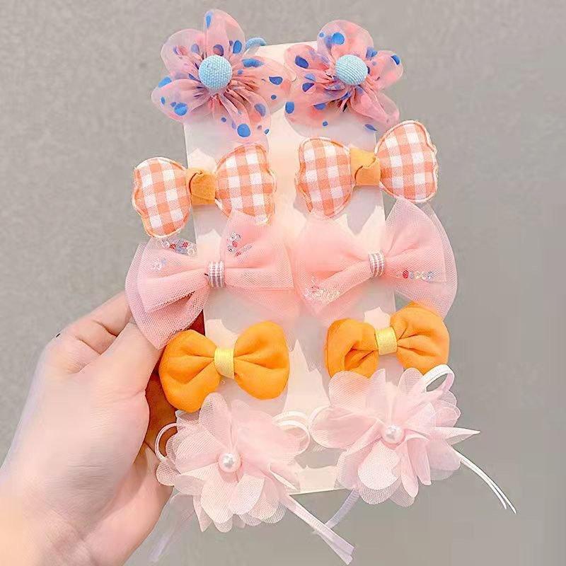 Set Kẹp Tóc 10 Món Hoa Ren Nơ Cho Bé Gái siêu cute, dễ thương