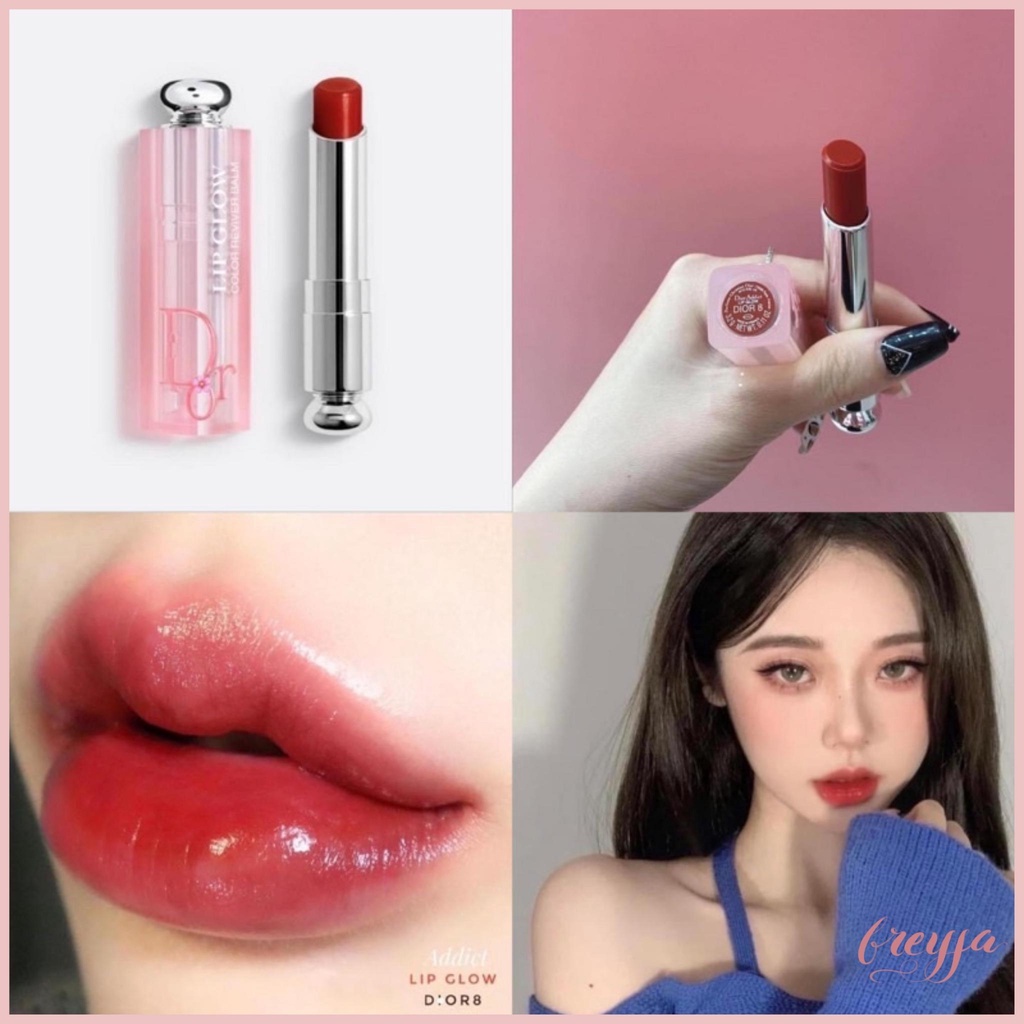Son Dưỡng Có Màu Dior Addict Lip Glow Dior 8 New 2022 Màu Đỏ Đất Hot Trend
