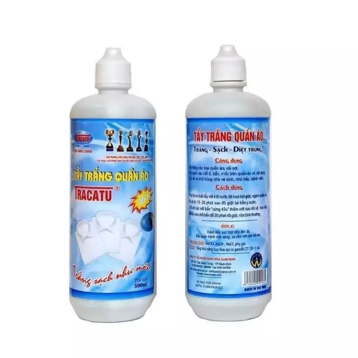 Lọ tẩy trắng, tẩy mốc quần áo siêu sạch Tracatu 500ml