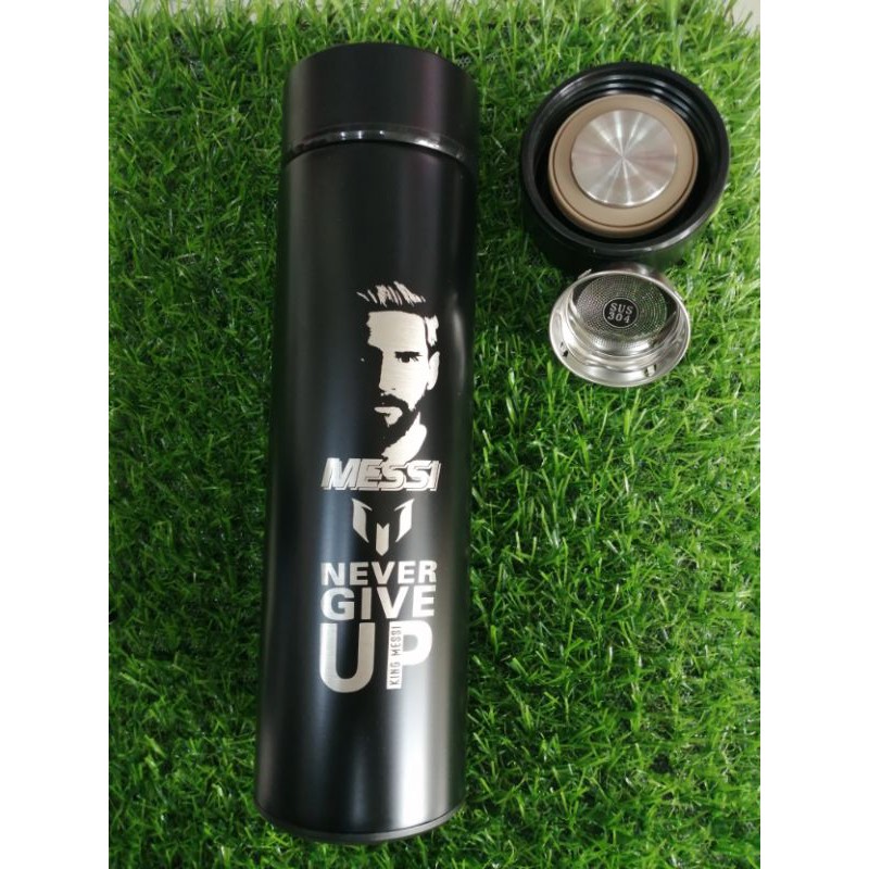 Bình giữ nhiệt nóng lạnh inox 304 tráng bạc hình Messi