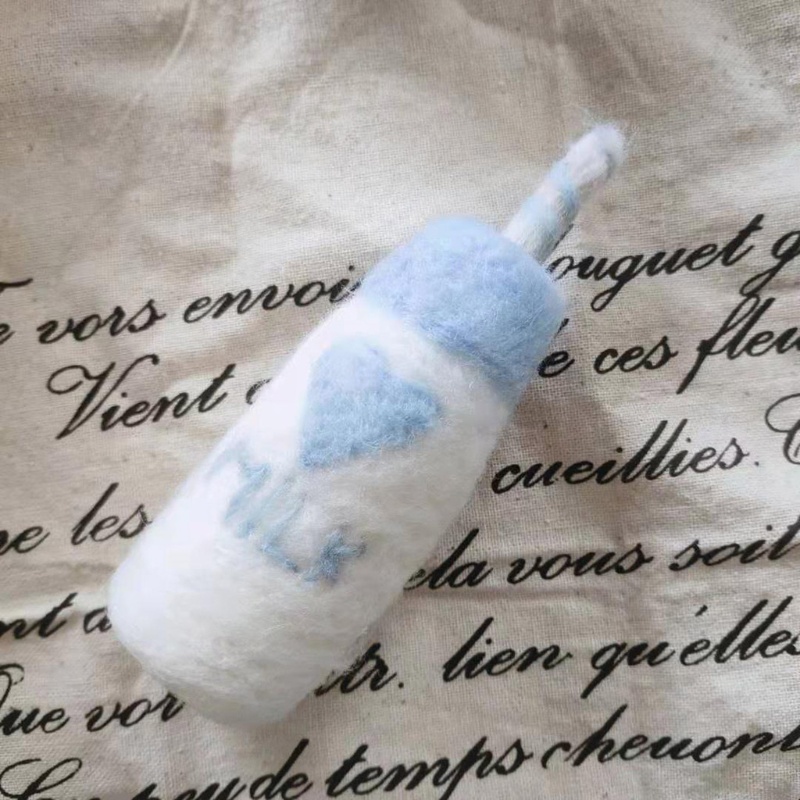 Bộ Bình Sữa Và Bánh Quy Bằng Vải Nỉ Dùng Làm Phụ Kiện Chụp Ảnh Em Bé Sơ Sinh DIY