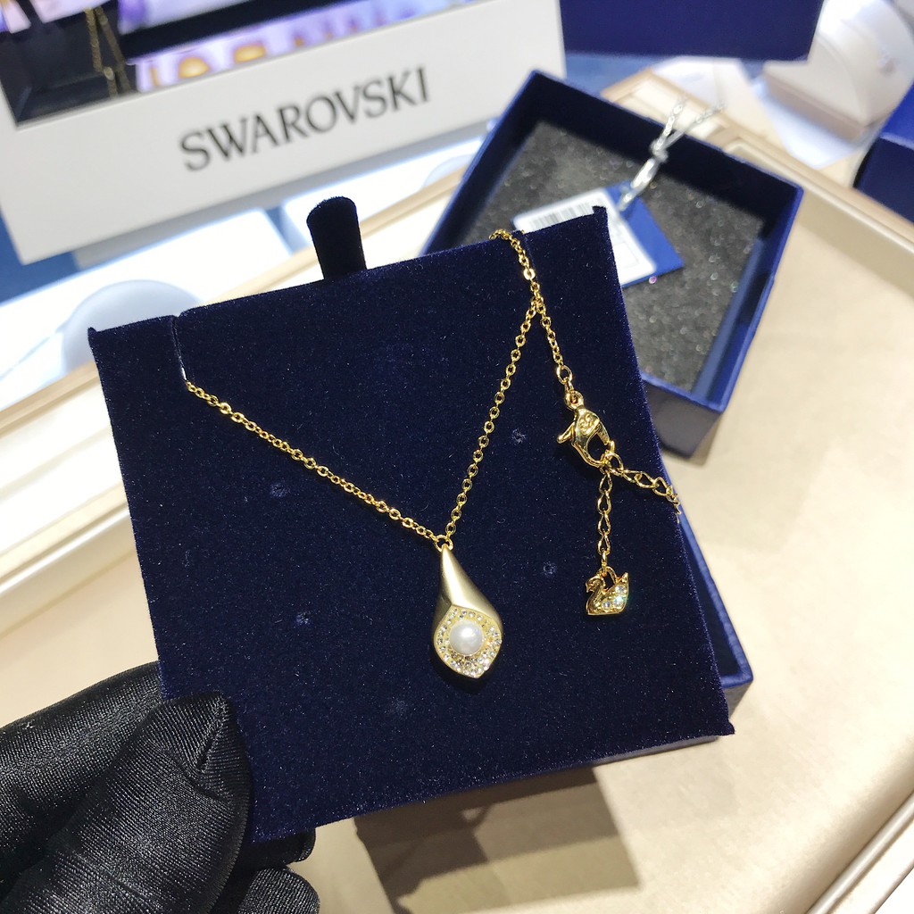 [Sản phẩm mới] Vòng cổ giọt nước vàng mới Swarovski Dây chuyền xương đòn bằng vàng kim cương MODEST 5432371