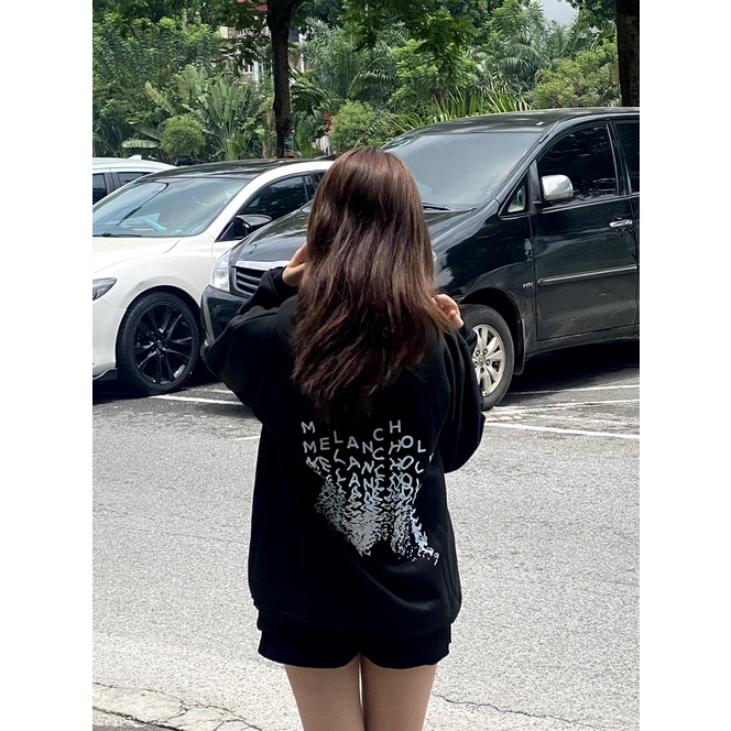 Áo hoodie nỉ bông Monster X Street Melancholy nam nữ form rộng thu đông Local Brand