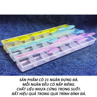 Dụng cụ đính đá 5d - khay đựng đá siêu tiện dụng 21 ô - tranh minh hiền