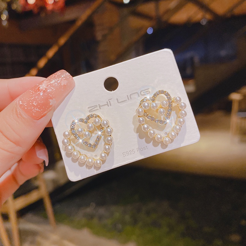 Bông Tai Mạ Bạc 925 Đính Đá Ngọc Trai Nhân Tạo Phong Cách Retro Thời Trang 2022