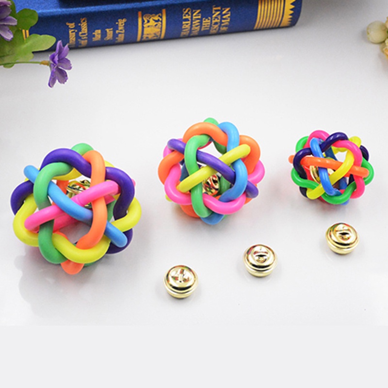 Bóng Cao Su Nhiều Màu Có Chuông Huấn Luyện Chó Mèo