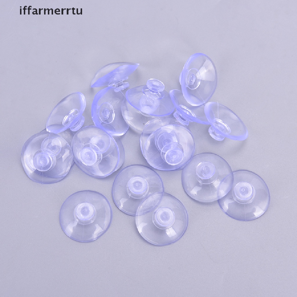 Set 20 miếng đệm hút chân không hình nấm 20mm tiện dụng cho nhà tắm màu xanh lam trong suốt