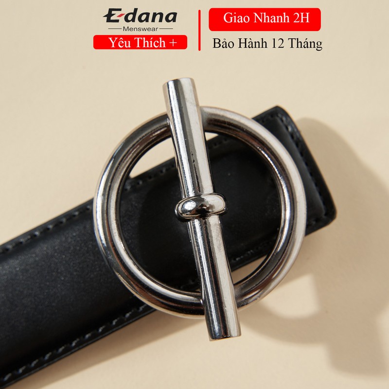 Thắt lưng da nam cao cấp hàng hiệu không han gỉ, dây da khâu 2 viền mã tròn xiên