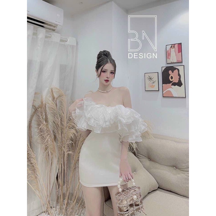 Đầm công chúa mặc được 2 kiểu hở vai và không hở vai 3 màu ; trắng , đen và hồng siêu dễ thương