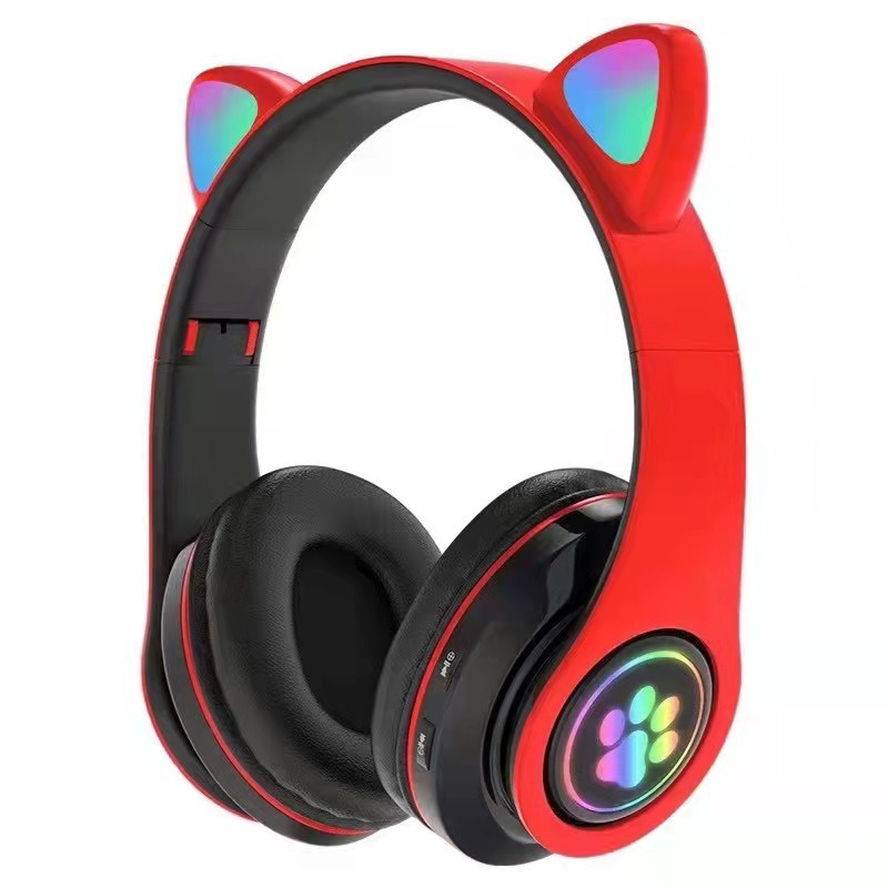 "Tại chỗ" tai nghe đầu mèo tai nghe bluetooth tai nghe phát sáng tai mèo vuốt mèo dễ thương mát mẻ tai nghe bluetooth không dây chất lượng âm thanh cao