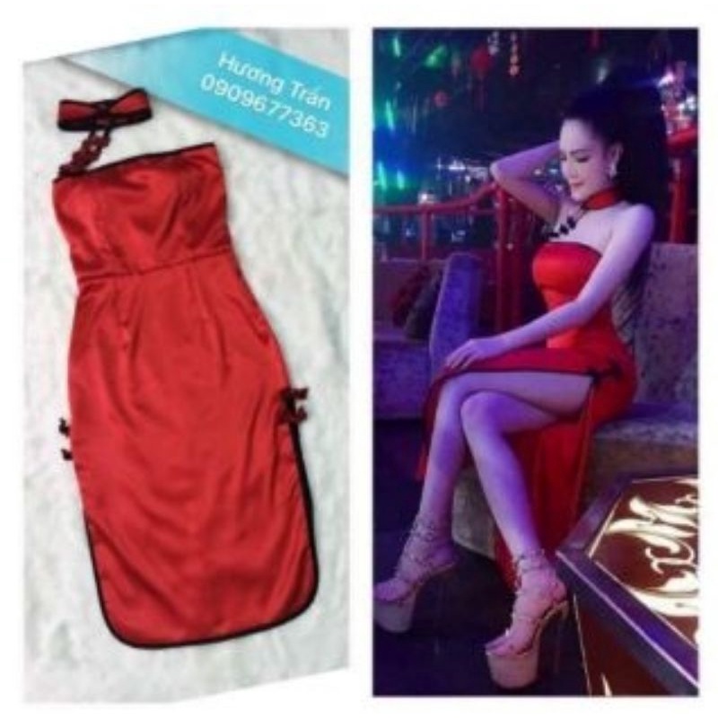 Sườn Xám Body Cổ Tàu Sexy Size S Còn Màu Đen