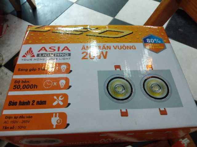 - ÂM TRẦN RỌI XOAY GÓC ĐÔI MẶT VUÔNG ASIA 20W MẶT TRẮNG, ĐEN VUÔNG SIÊU SÁNG,SIÊU BỀN