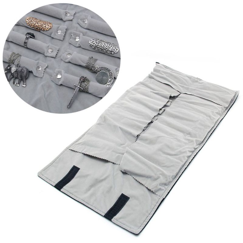 Flgo Túi Cuộn Tròn Lớn Đựng Trang Sức Vòng Tay Vòng Cổ Điển Sắp Xếp Gọn Gàng Cho Nữ Khi Đi Du