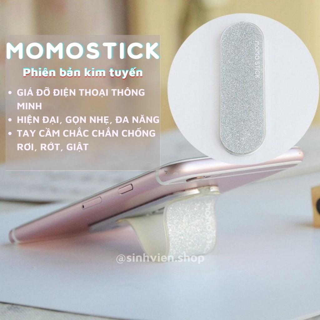 Momostick Matte giá đỡ điện thoại thông minh chống giật, rớt điện thoại phiên bản kim tuyến