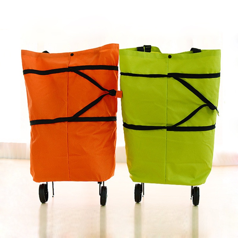 Xe đẩy túi kéo đi chợ có bánh xe, xe kéo đựng đồ đa năng gấp gọn tiện lợi