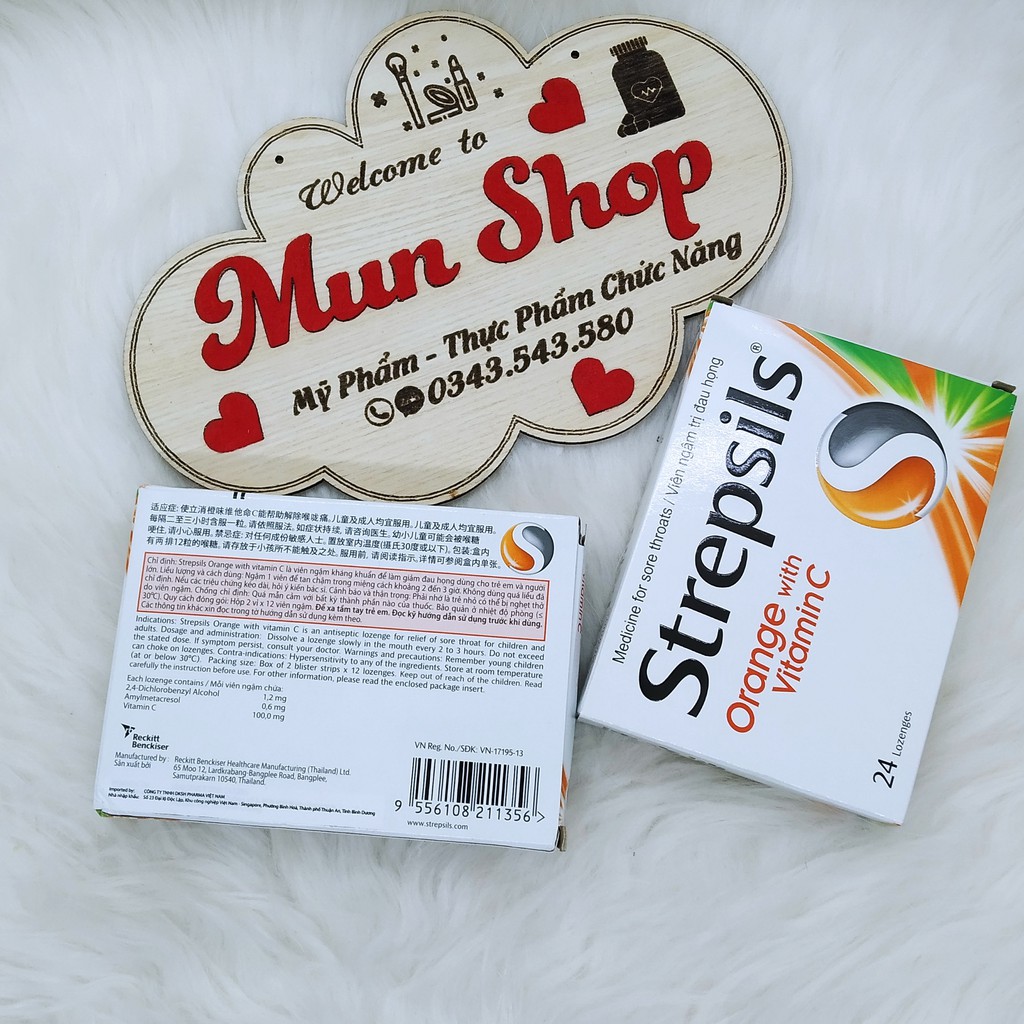Viên ngậm giảm ho Strepsils hộp 24 viên