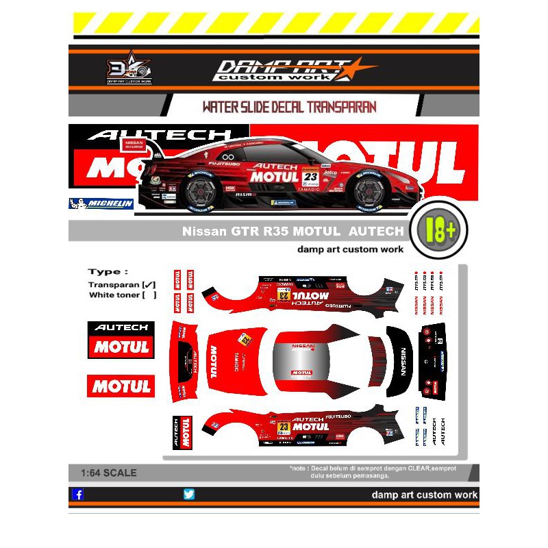 HOT WHEELS Decal dán trang trí bánh xe hơi nissan GTR R35 AUTECH