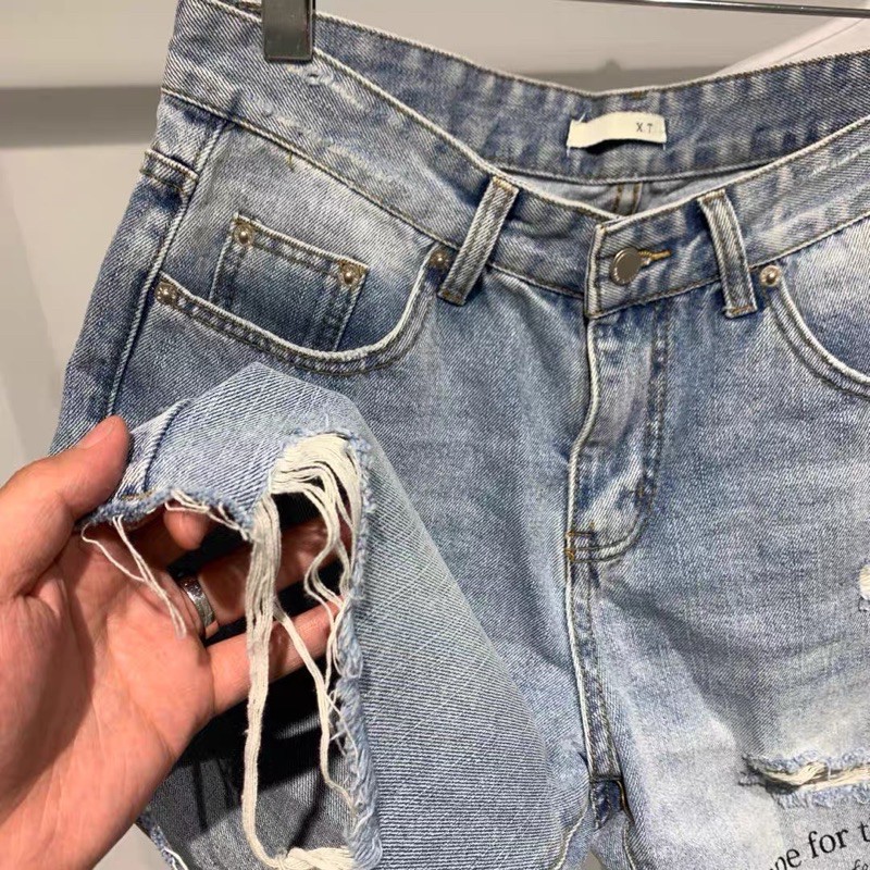 Short jean thêu chữ HOPE [ kèm ảnh thật ]