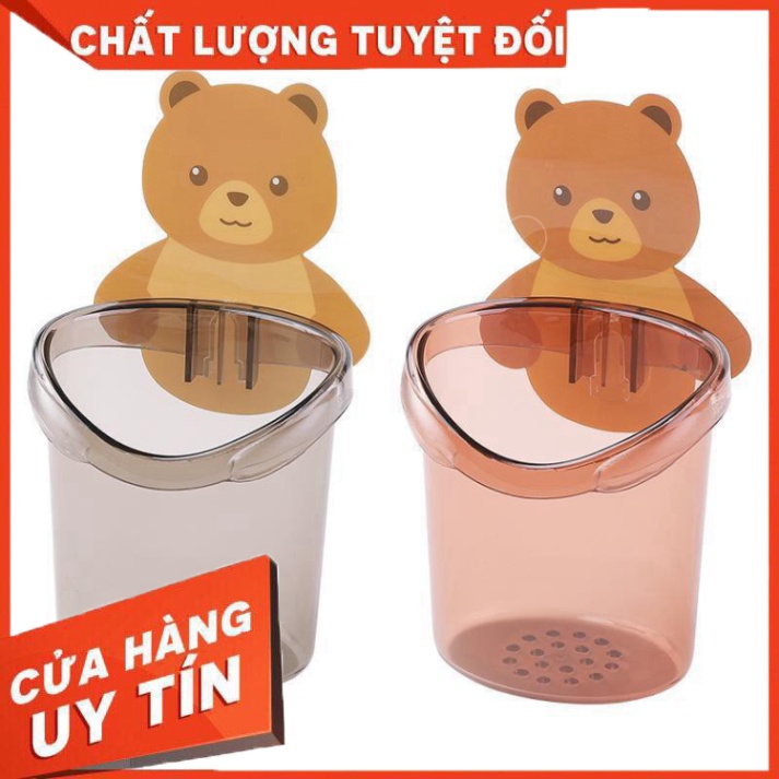 HH Cốc Gấu Đựng Bàn Chải Kem Đánh Răng Dán Tường Đa Năng