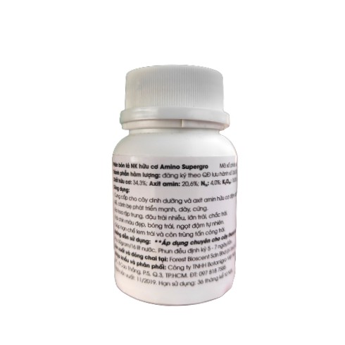 AMINO SUPERGRO Phân bón lá hưu cơ Trung Vi Lượng organic nhập khẩu Malaysia dạng gel  đậm đặc tan 100% hủ 50gr