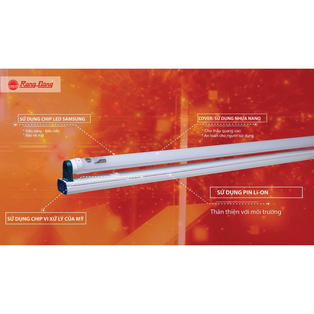 Bộ đèn LED tube (tuýp) T8 10W Rạng Đông M11 - 0,6m - ChipLED Samsung