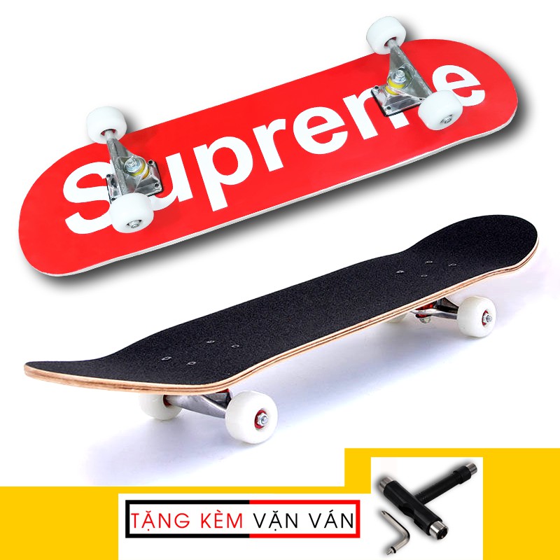 Ván trượt người lớn thể thao skateboard chất liệu gỗ phong ép cao cấp 7 lớp mặt nhám