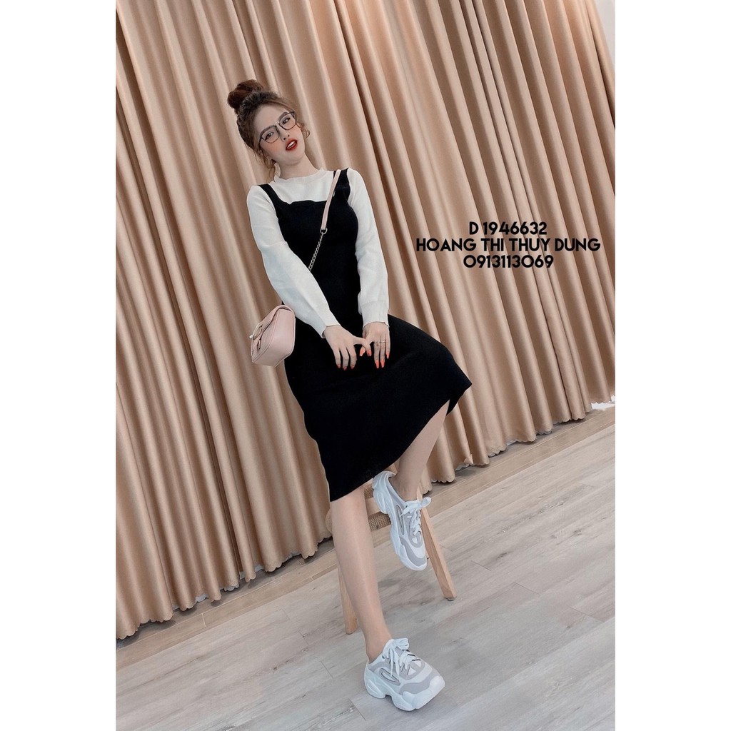 Sét Yếm Dài Dáng Trơn Đơn Giảng TTS0976