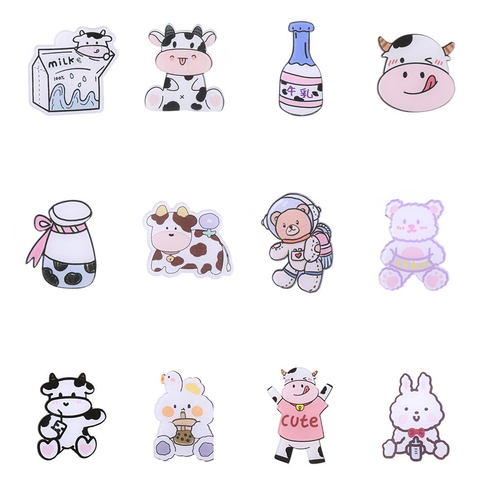 JUNE Huy Hiệu Cài Áo Chống Ánh Sáng Hình Hộp Sữa Dễ Thương