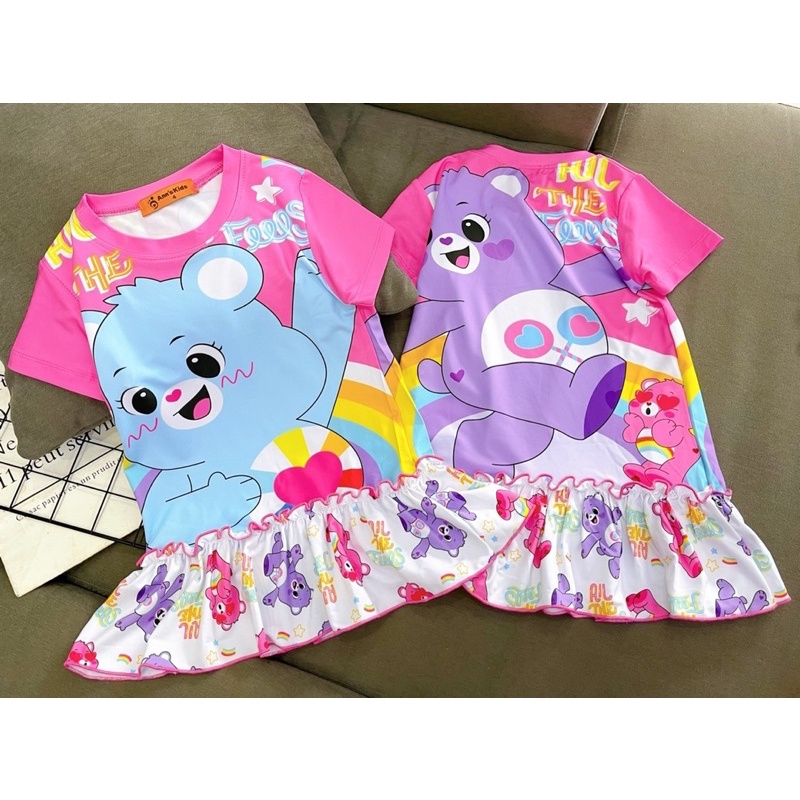 22-40kg | Đầm bé gái ráp lai bèo thun lạnh loại 1 màu cực xinh