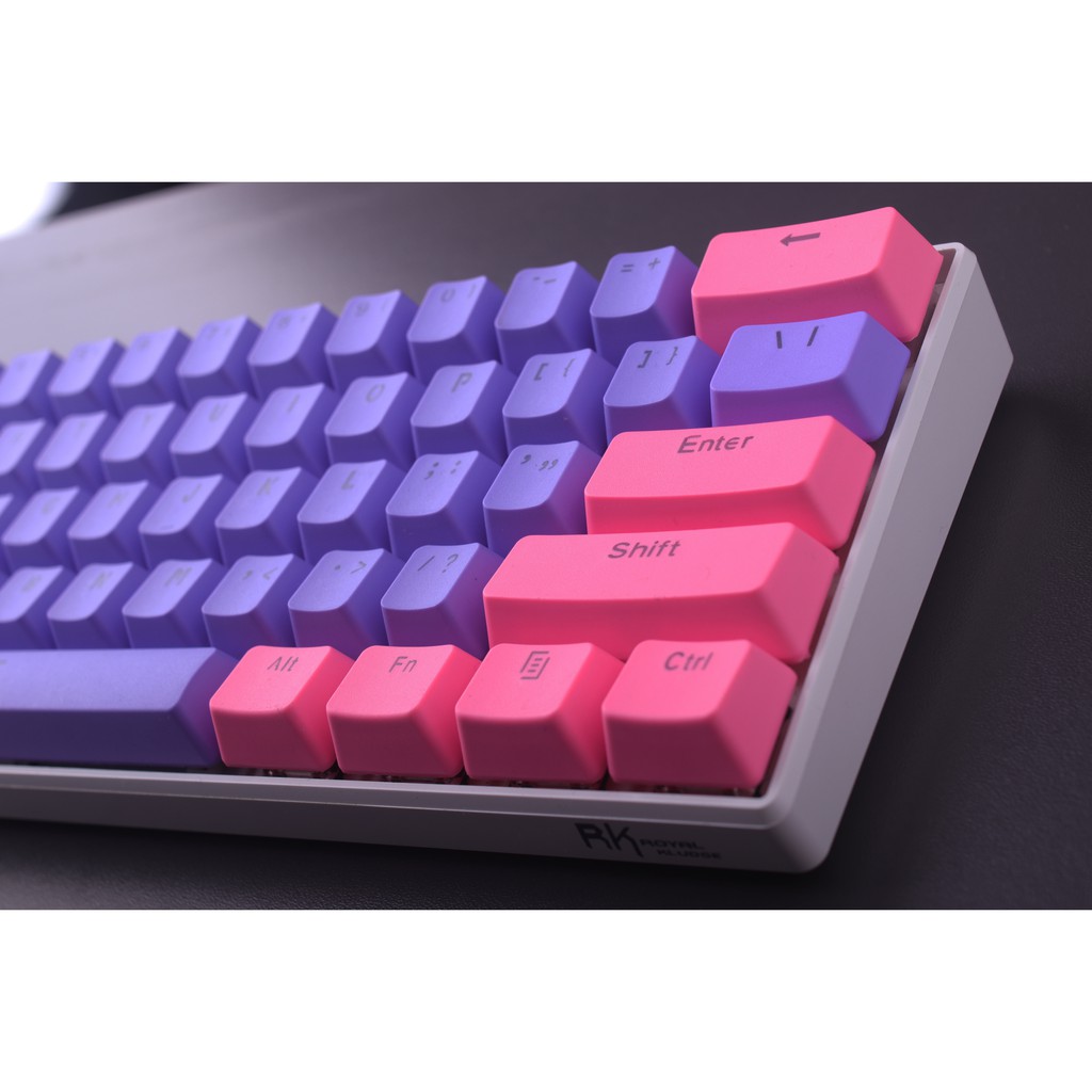 Pink Purple Keycap, 61 key PBT keycaps Sự kiện đặc biệt Keycaps, bàn phím cơ hai màu có đèn nền keycaps GH60 / RK61 / ALT61 / Annie / GK61 keycaps poker keycaps chơi game