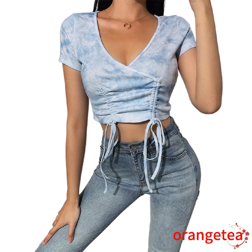Áo Lửng Cổ V Gợi Cảm Dành Cho Nữ