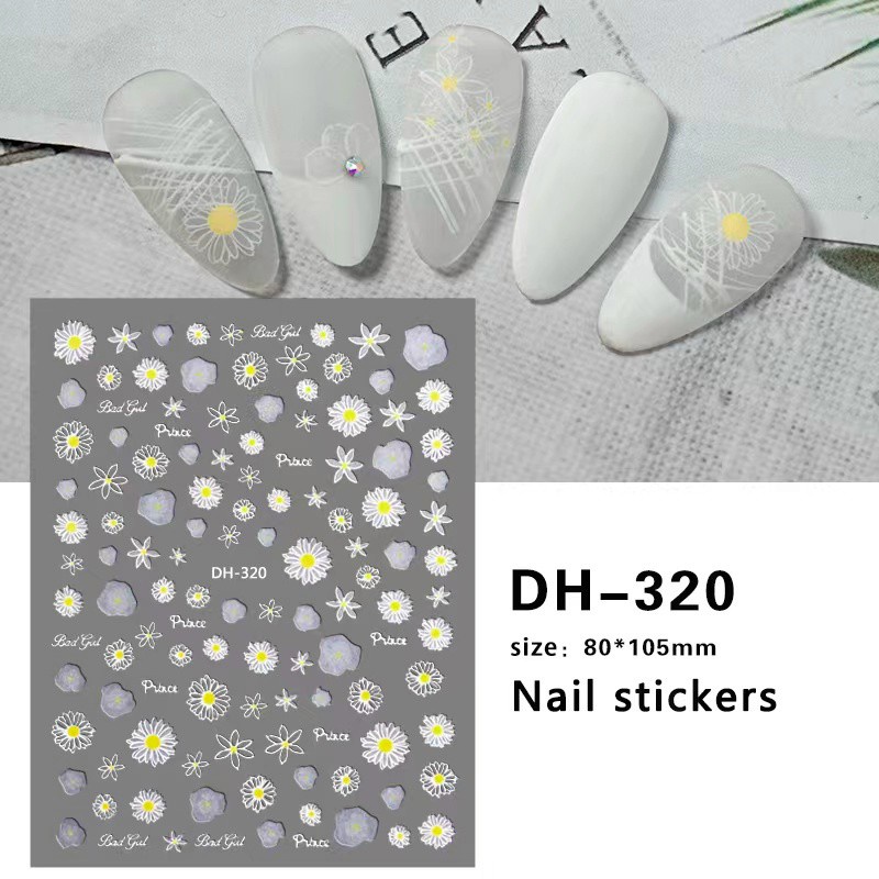 Nail Sticker MIAN_Stick dán móng các mẫu Hoa 3D , quả