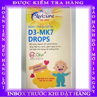 Avisure D3-MK7 Drops.Bổ Sung Vitamin D3,K2 Giúp Bé Hấp Thu Canxi,Phát Triển Chiều Cao  tranbinh