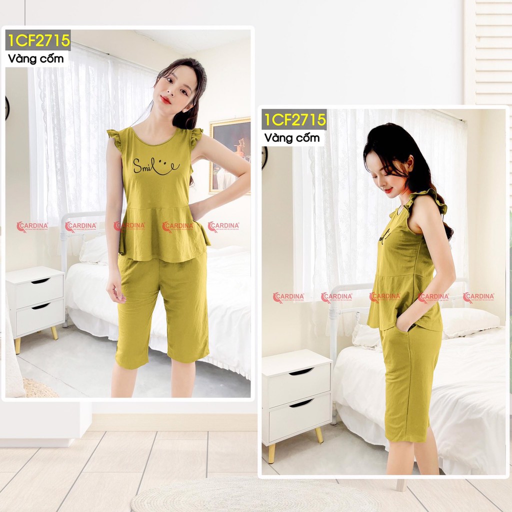 Đồ Bộ mặc nhà mùa hè Nữ 𝐂𝐀𝐑𝐃𝐈𝐍𝐀 Smile Bèo Vai Chất Cotton Nhật Cao CấpTạo Điểm Nhấn Trẻ Trung, Nữ Tính | BigBuy360 - bigbuy360.vn