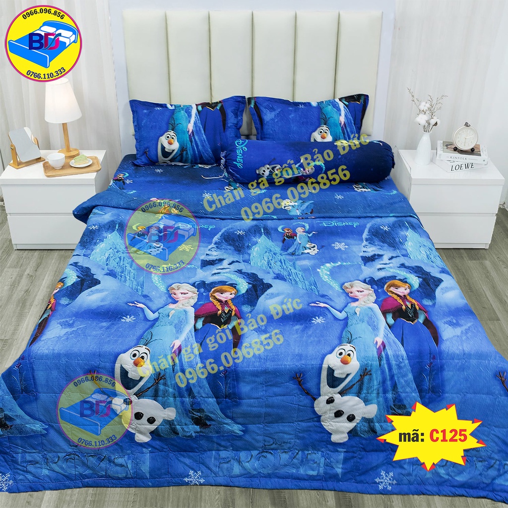 Bộ chăn ga gối sét hè 5 món cotton poly mềm mại