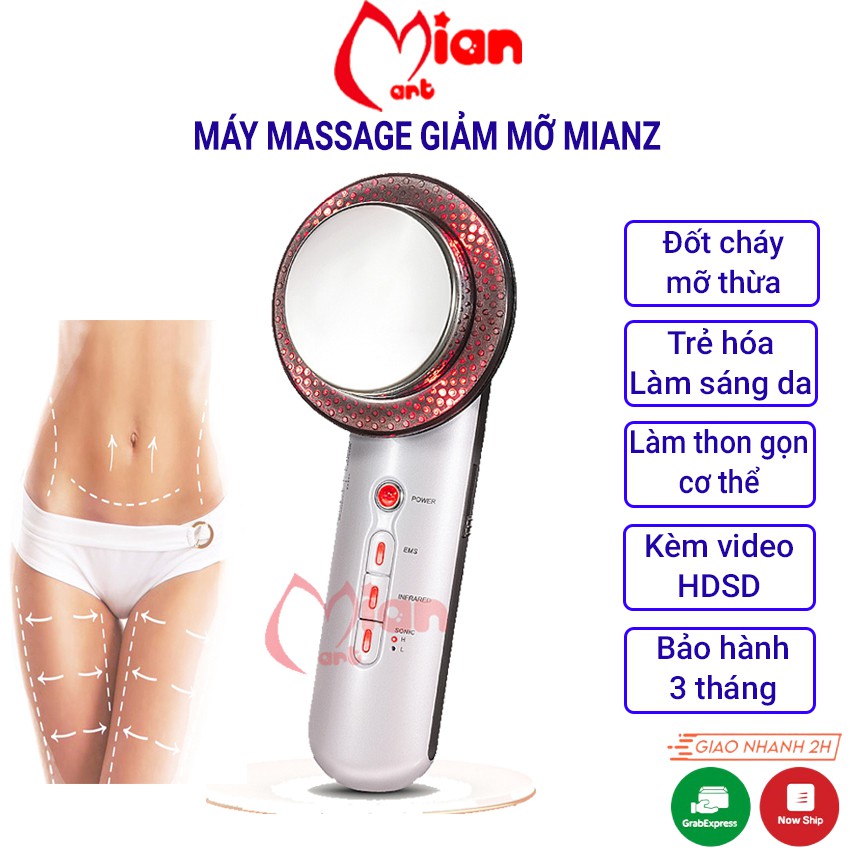 Máy massage giảm mỡ và làm đẹp cầm tay 3 trong 1, mat xa bụng - Máy massage đa năng EMS - Mian mart